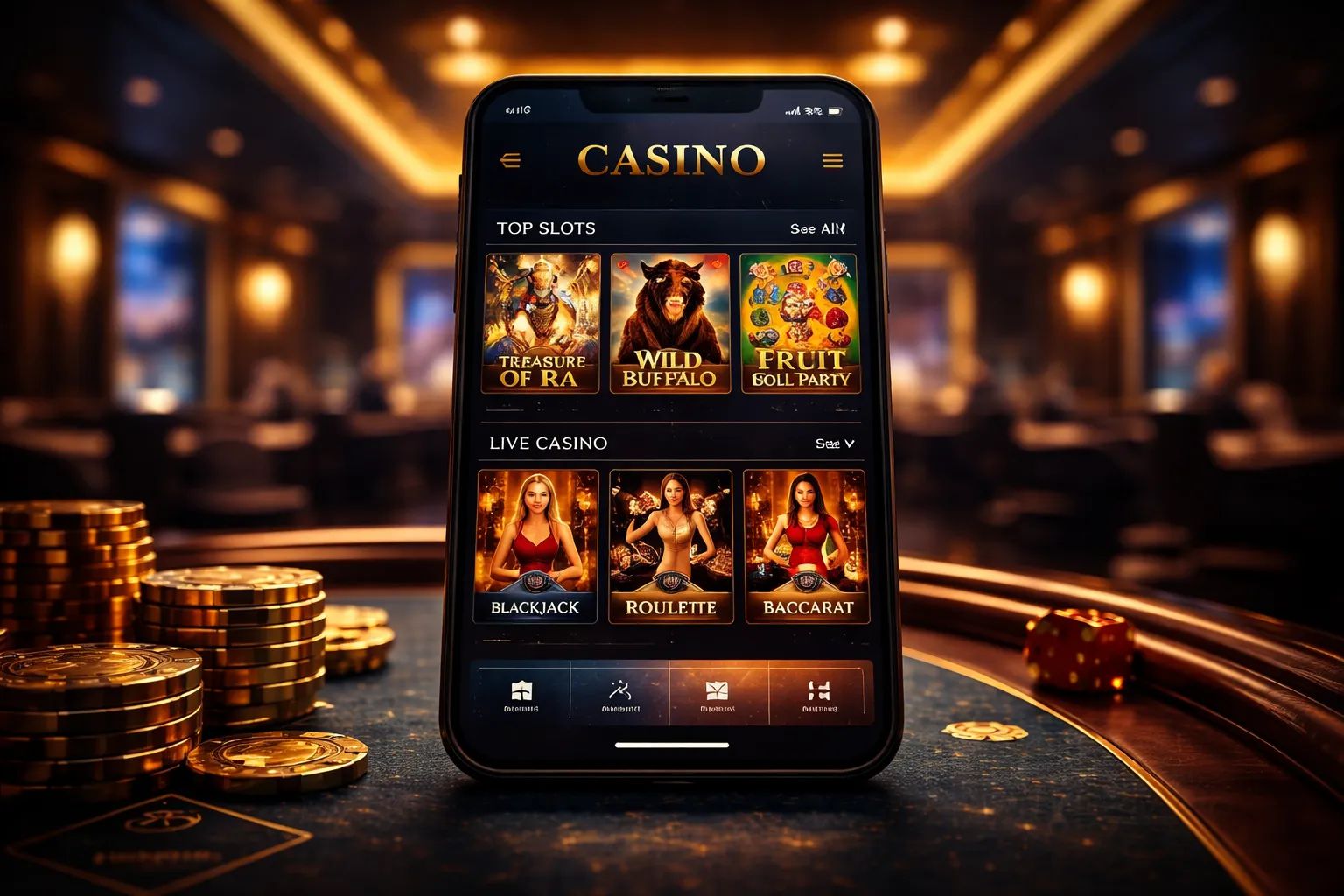 Slotrize casino lobby view on smartphone screen