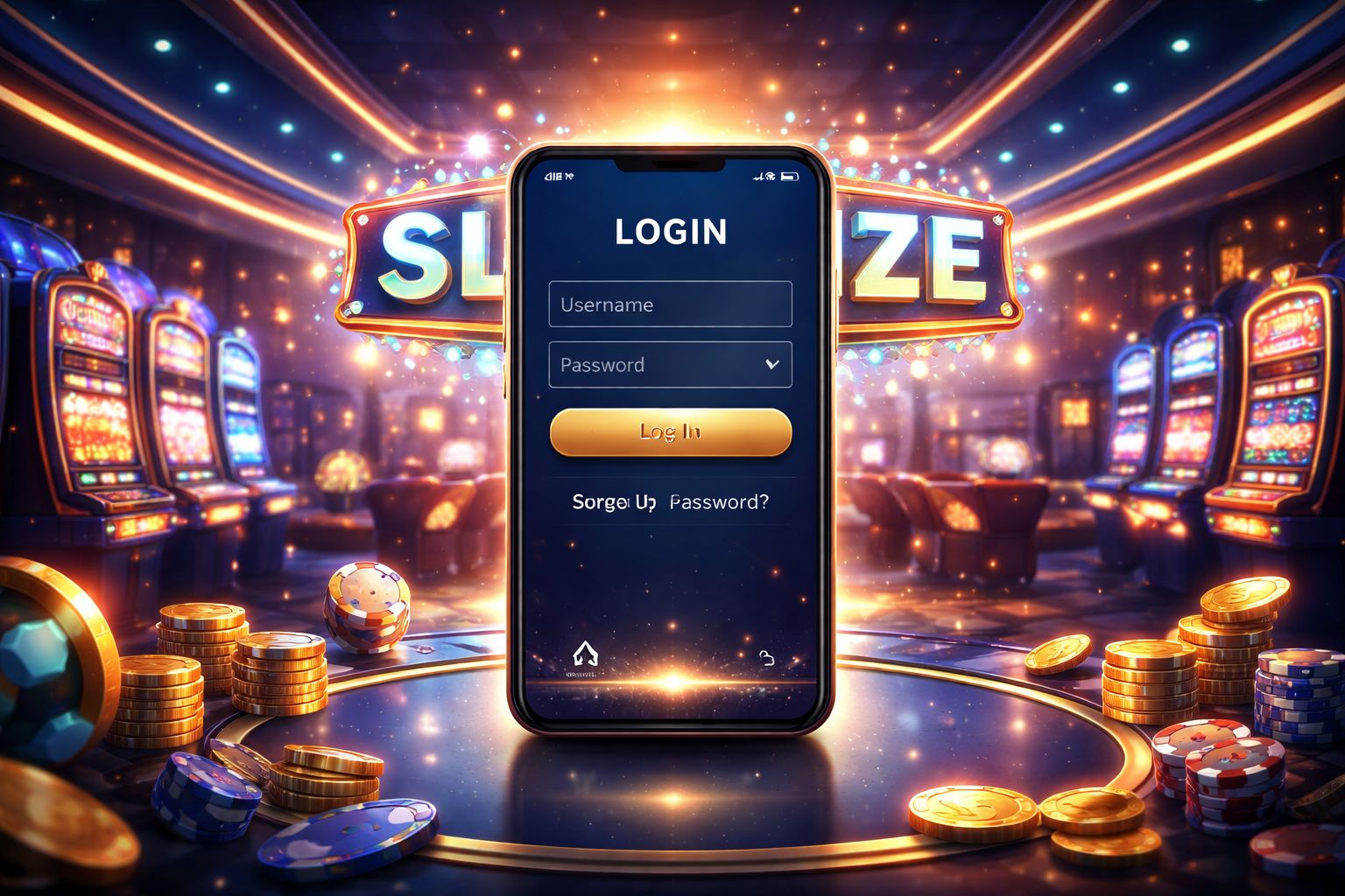Slotrize login screen displayed on a modern device